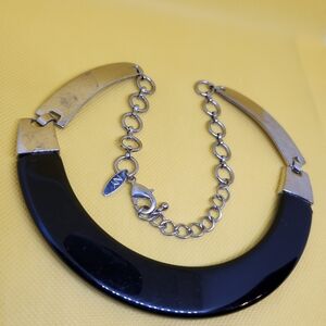 DKNY Elegant Black and Silver Necklace